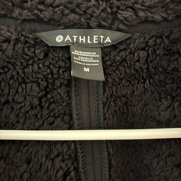 Athleta Black Sherpa Jacket with Faux Fur Collar - Picture 4 of 5